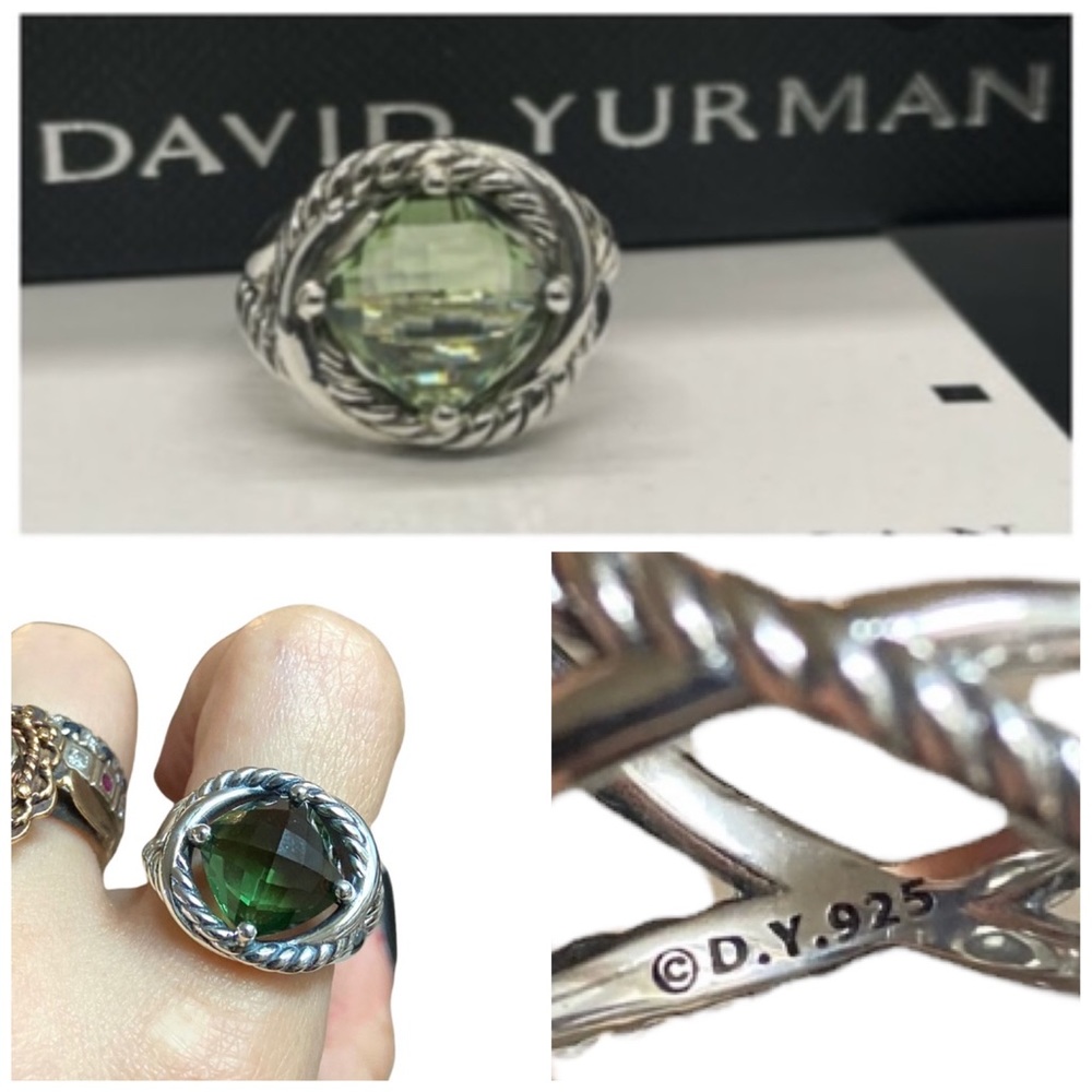 David yurman Infinity prasiolite ring . 925 Sterling silver . Size 7.5